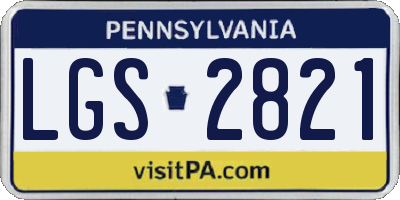 PA license plate LGS2821