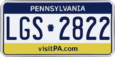 PA license plate LGS2822
