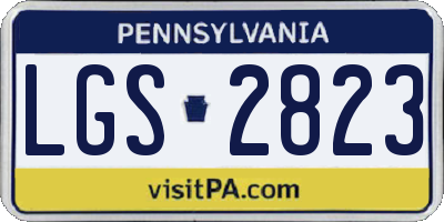 PA license plate LGS2823