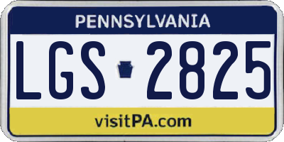 PA license plate LGS2825
