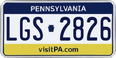 PA license plate LGS2826