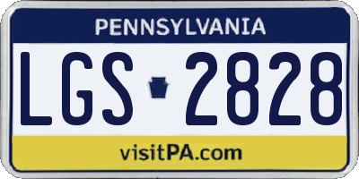 PA license plate LGS2828