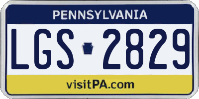 PA license plate LGS2829