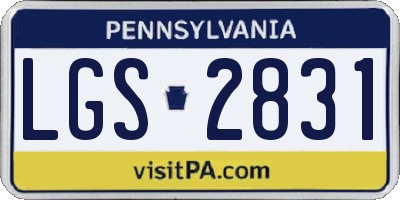 PA license plate LGS2831