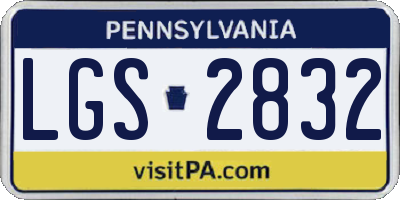 PA license plate LGS2832