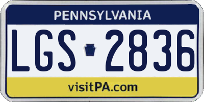 PA license plate LGS2836
