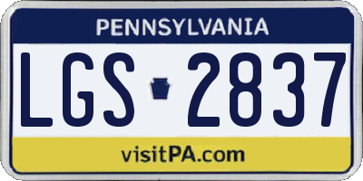 PA license plate LGS2837