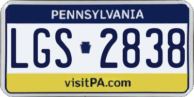 PA license plate LGS2838