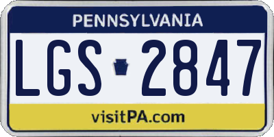 PA license plate LGS2847