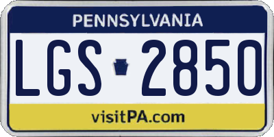 PA license plate LGS2850