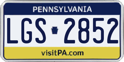 PA license plate LGS2852
