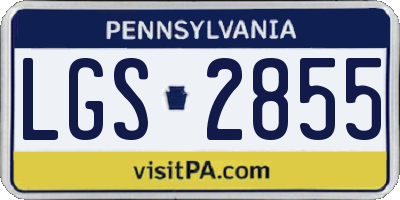 PA license plate LGS2855