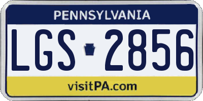 PA license plate LGS2856