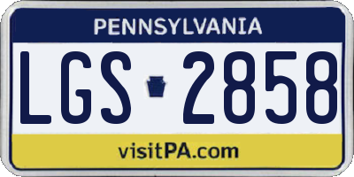 PA license plate LGS2858