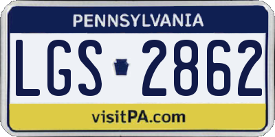 PA license plate LGS2862
