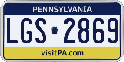 PA license plate LGS2869