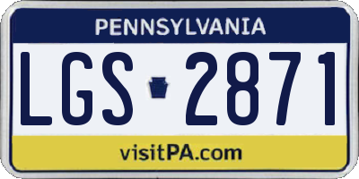 PA license plate LGS2871