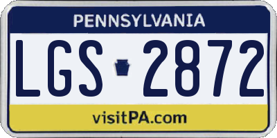 PA license plate LGS2872