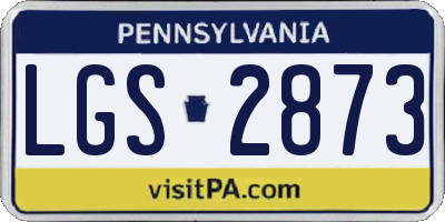 PA license plate LGS2873