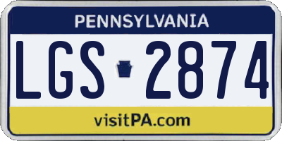 PA license plate LGS2874