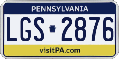 PA license plate LGS2876