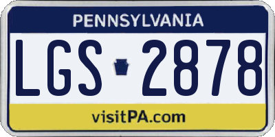 PA license plate LGS2878