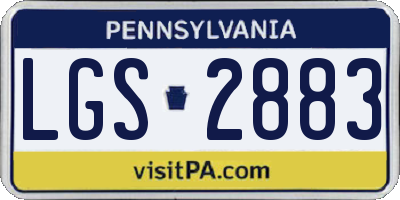 PA license plate LGS2883