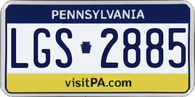 PA license plate LGS2885
