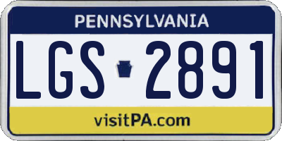 PA license plate LGS2891
