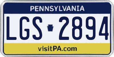 PA license plate LGS2894