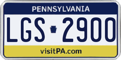 PA license plate LGS2900