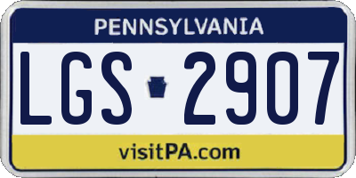 PA license plate LGS2907