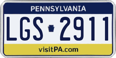 PA license plate LGS2911