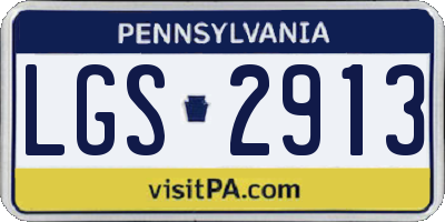 PA license plate LGS2913