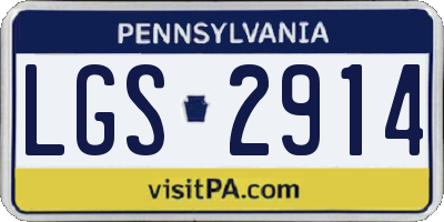 PA license plate LGS2914
