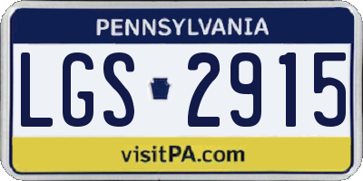 PA license plate LGS2915