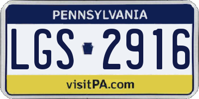 PA license plate LGS2916