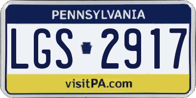 PA license plate LGS2917