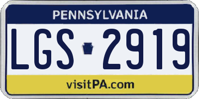 PA license plate LGS2919