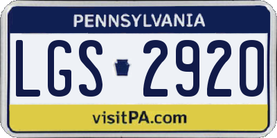 PA license plate LGS2920