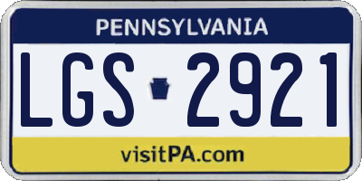 PA license plate LGS2921