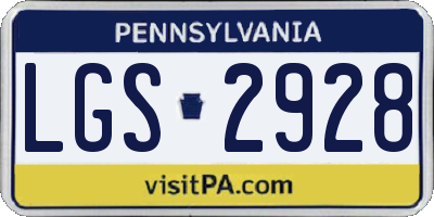 PA license plate LGS2928