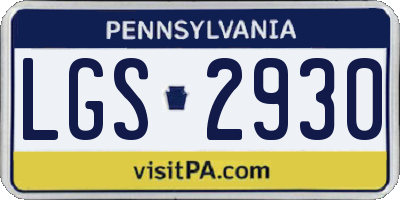 PA license plate LGS2930