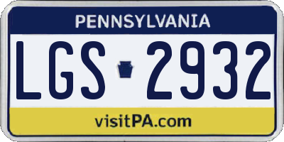 PA license plate LGS2932