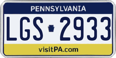 PA license plate LGS2933