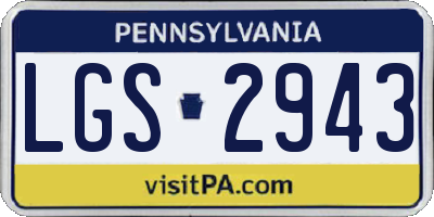 PA license plate LGS2943