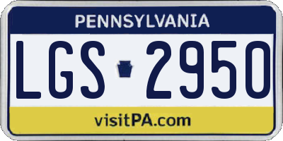 PA license plate LGS2950