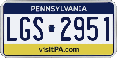 PA license plate LGS2951