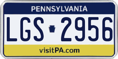 PA license plate LGS2956