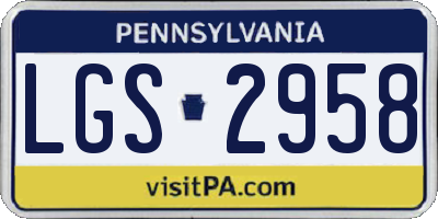 PA license plate LGS2958